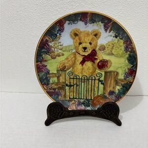 Franklin Mint TEDDY's FIRST HARVEST Collectors Plate by Sarah Bengry LA4114